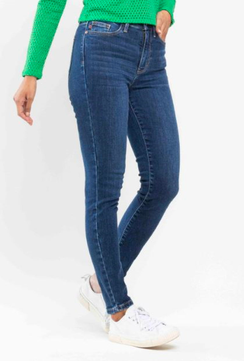 Ms Strait - Judy Blue High waist thermal skinny jean - Dk Blue