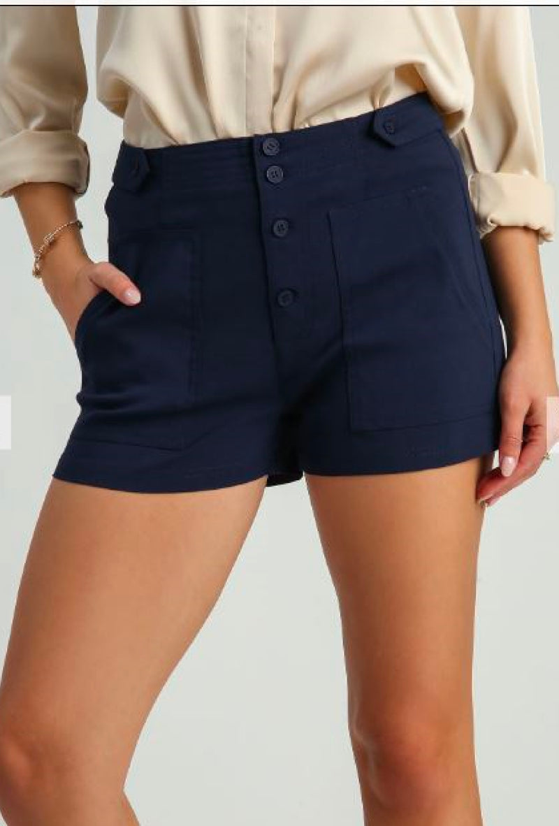 Ms Nel  Front button down shorts with pocket