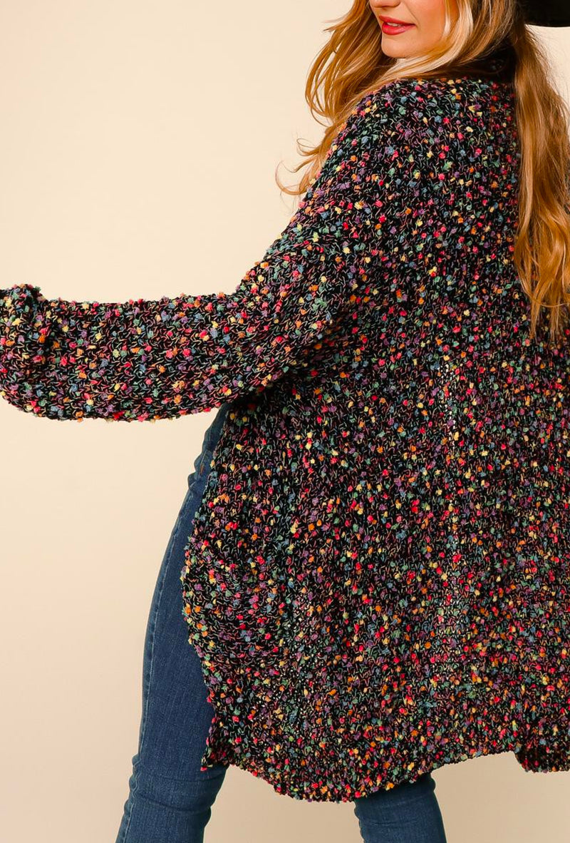 Haze - Popcorn sweater cardigan with pockets