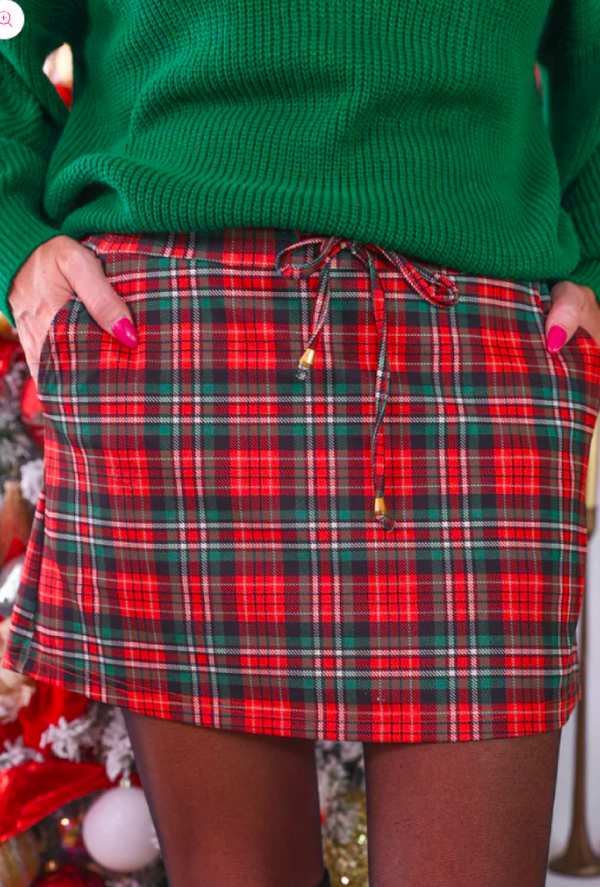 Mazey - Plaid Christmas skort