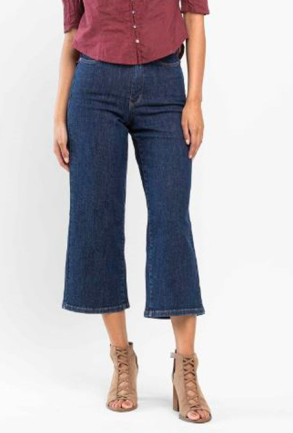 Ms Cordall - Judy Blue high waist tummy control tailored crop wide leg jean