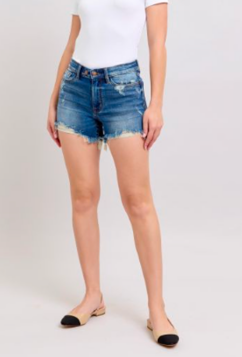 Ms Crete - Judy Blue 2 Button dad shorts w/ destroy hem shorts