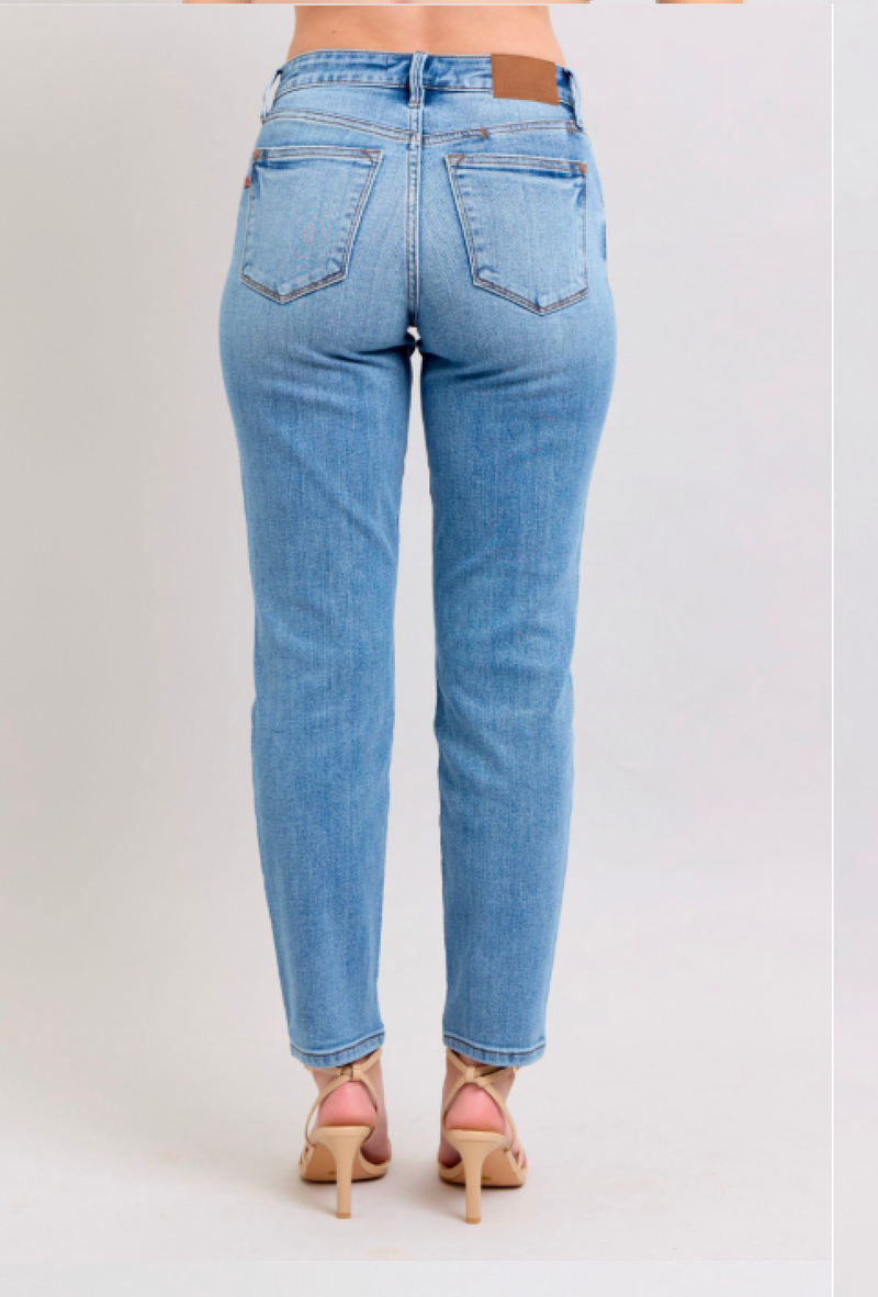 Ms Greece - Judy Blue Mid Rise Vintage wash slim fit w/cell phone pocket