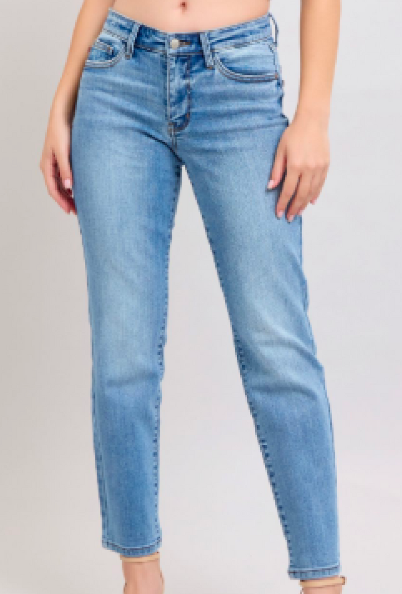 Ms Greece - Judy Blue Mid Rise Vintage wash slim fit w/cell phone pocket