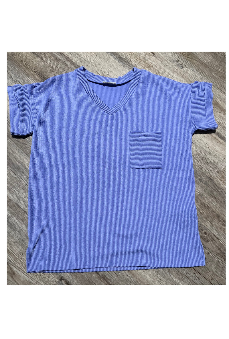 Perry - V-neck front pocket top