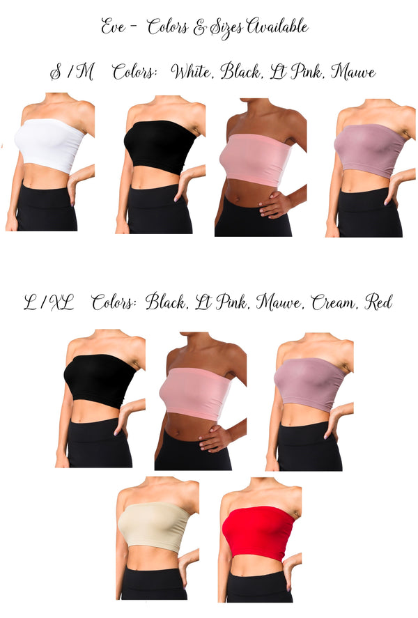 Eve - Seamless plain layering tube top - S/M fits 2-8 / L/XL fits 10-16