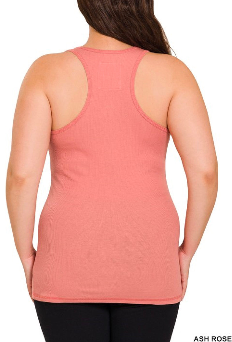 Leah - Ribbed button closure tank top