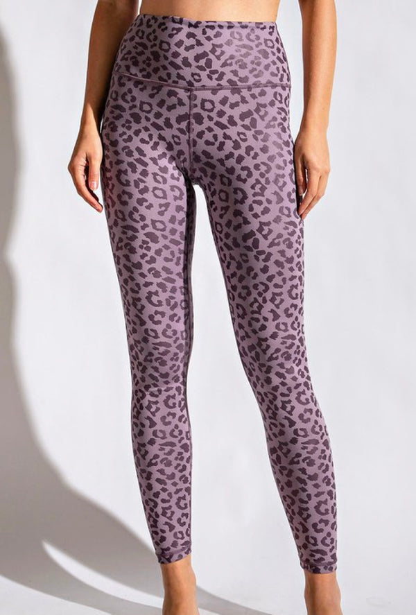 Ms Goodall -  Leopard Chintz butter soft full length yoga leggings with front keyhole pocket and high waistband