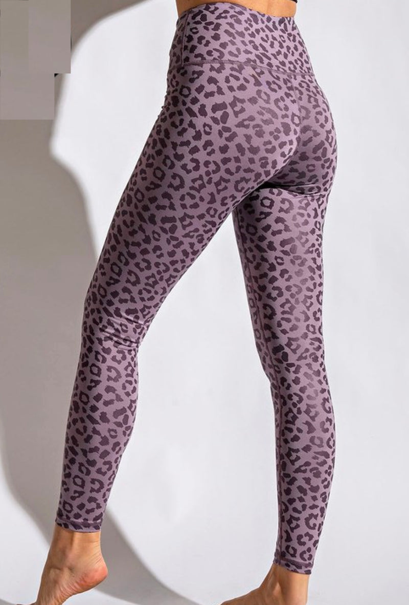 Ms Goodall -  Leopard Chintz butter soft full length yoga leggings with front keyhole pocket and high waistband