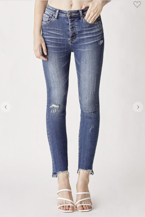 Ms Morrow - Risen Jeans Distressed vintage skinny high rise jeans - Med / Lt Wash