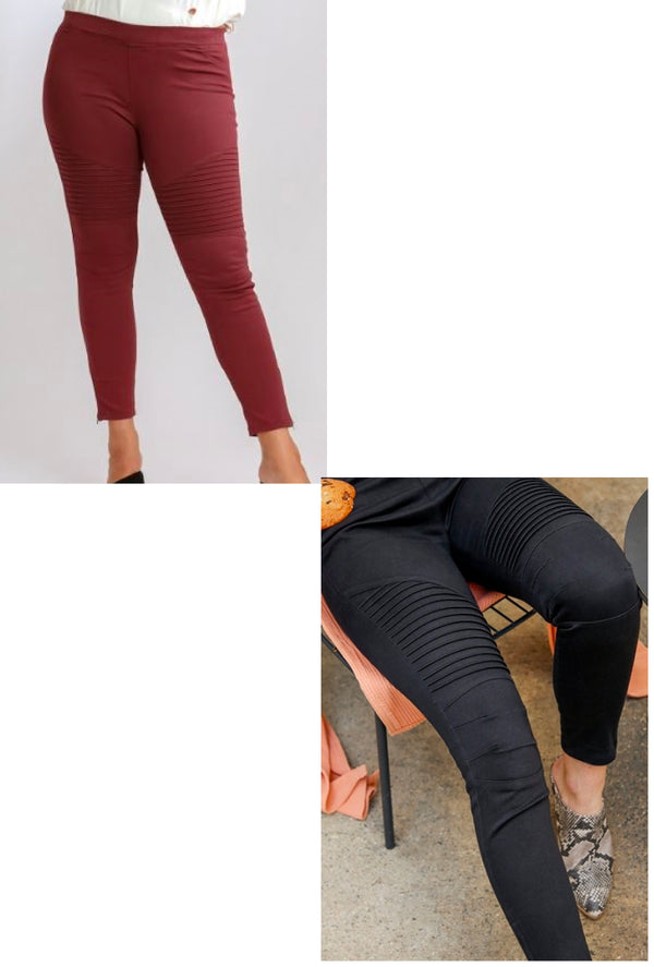 Ms Stone - Umgee Washed moto jeggings with pintuck and zipper detail