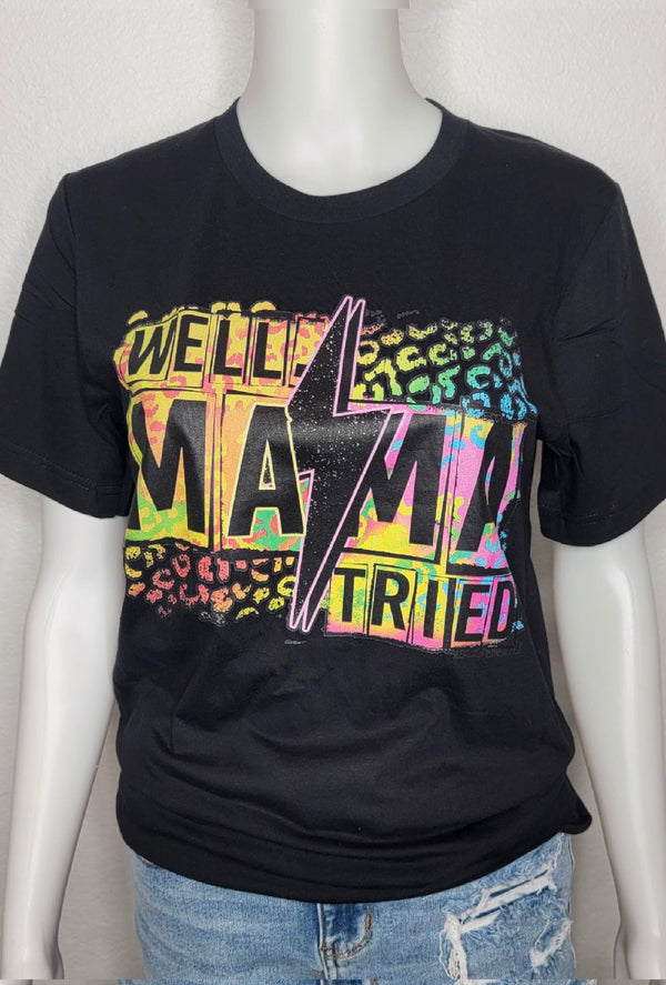 Peg - Short sleeve tee MAMA TRIED - Black