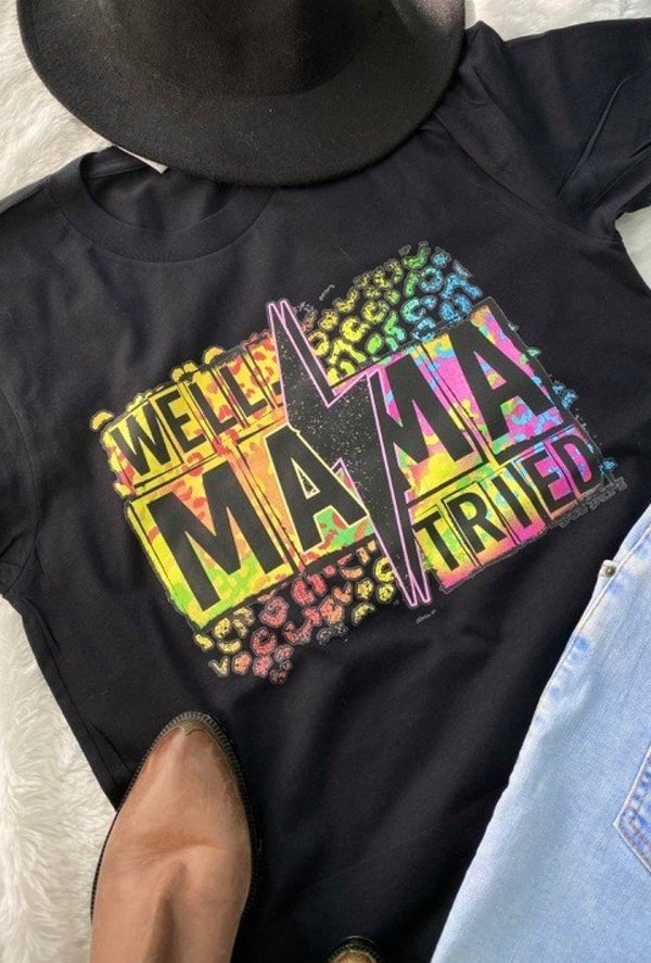 Peg - Short sleeve tee MAMA TRIED - Black