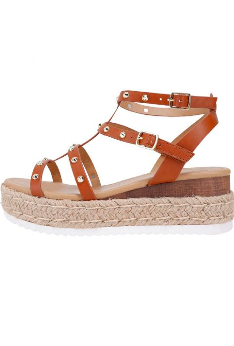 Rome - Soda brown gladiator stud sandal